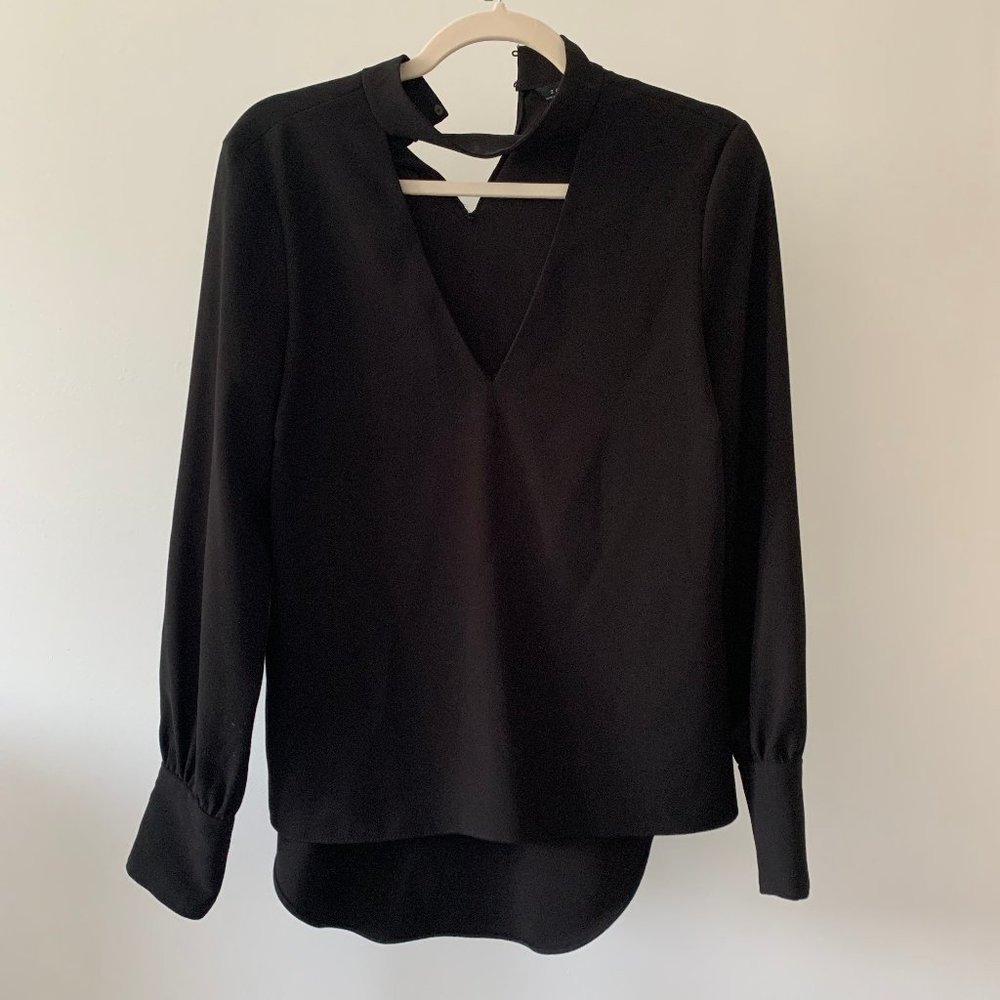 Zara High Neck Cut Out Blouse